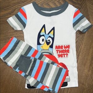 Kids Cartoon Pajama Set with Stripes